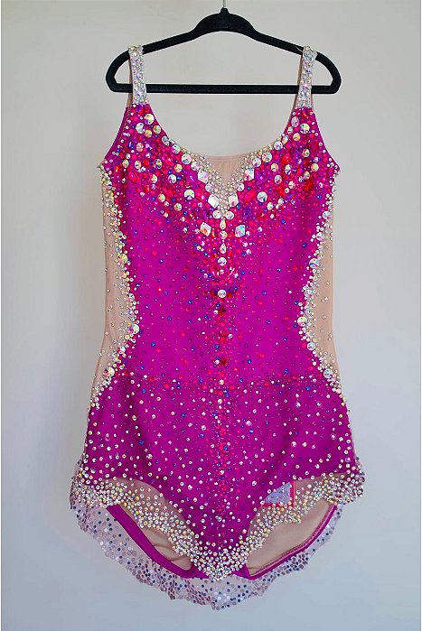 Collant Rosa e Lilás com Cristais Master – Ginástica Rítmica Master | Lieko Ateliê