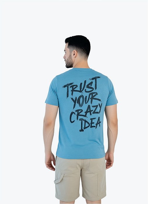 Camiseta básica Blue Celeste Stone com Silk