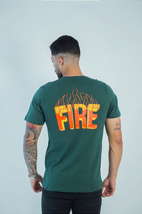 CAMISETA BÁSICA COM SILK - VERDE MASCULINA