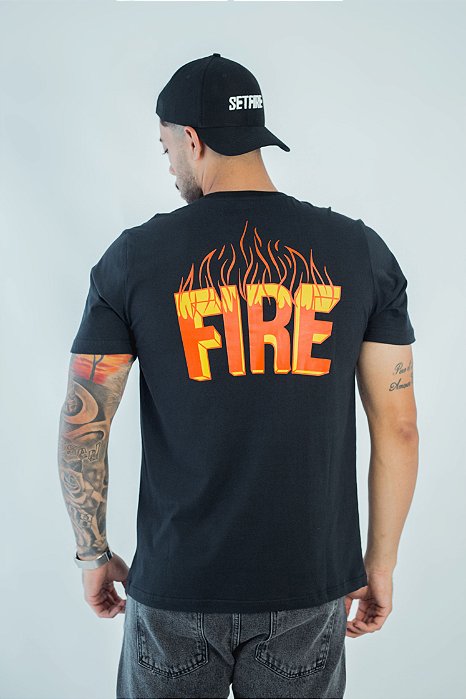 CAMISETA BÁSICA COM SILK - PRETO MASCULINA