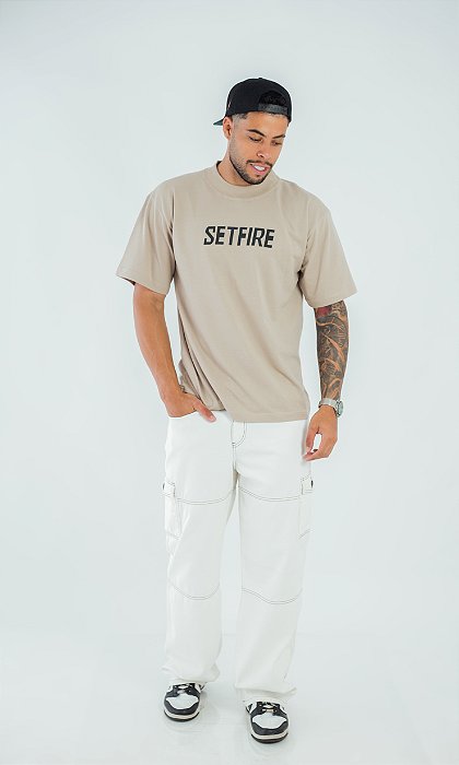 CAMISETA OVERSIZE - AREIA MASCULINA