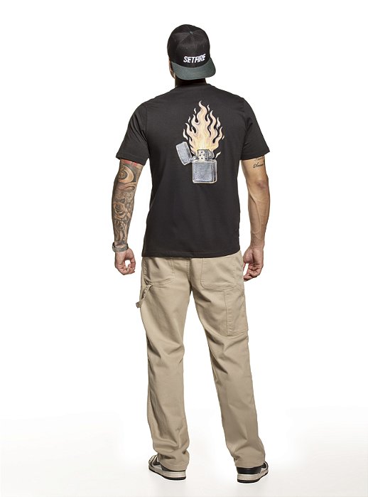 CAMISETA BÁSICA COM SILK - PRETA CAMISETA MASCULINA