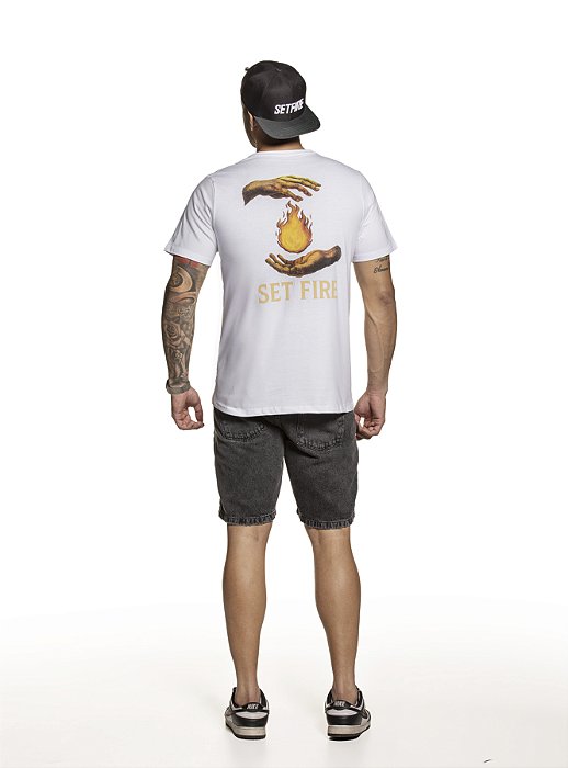 CAMISETA BÁSICA COM SILK - BRANCA CAMISETA MASCULINA