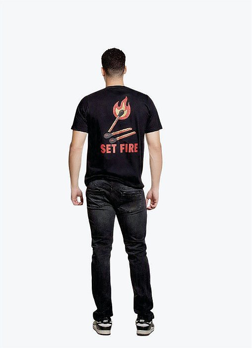 Camiseta básica Phosphor Black com Silk