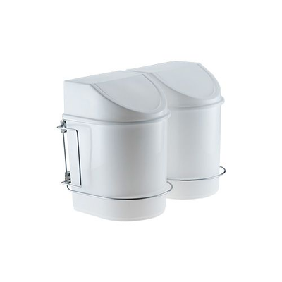 Lixeira Para Cozinha Deslizante Dupla 12L Cromada 2036 - Schmitt