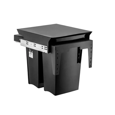 Lixeira Para Cozinha Deslizante Dupla 15L Master Preto 0008 - Schmitt