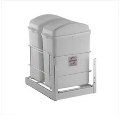 Lixeira Para Cozinha Deslizante Dupla 20L Cromada 2067 - Schmitt