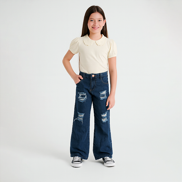 Calça Jeans Pantalona