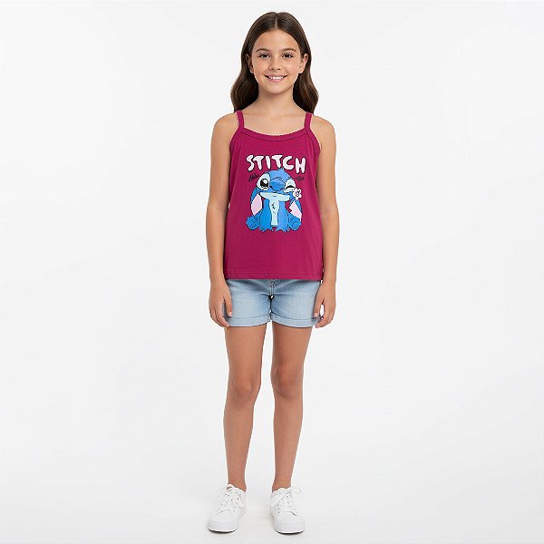 Regata Menina Linda Alça Estampada Juvenil