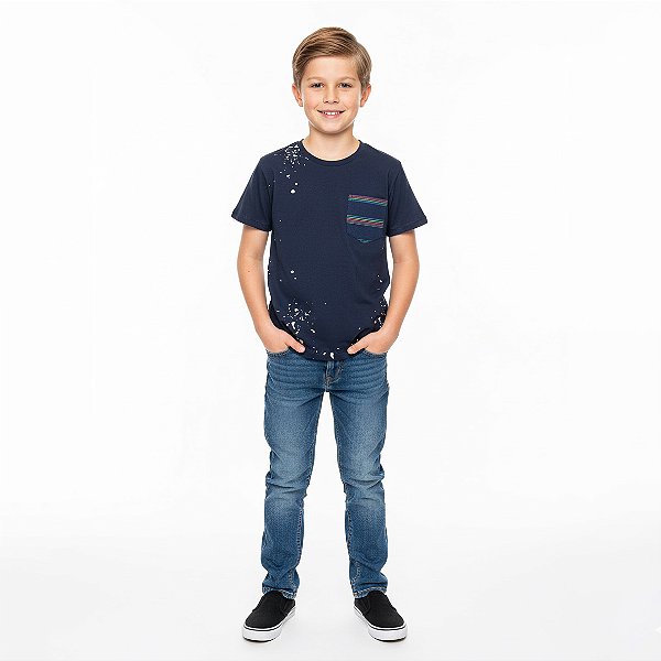 Camisa Infantil com Bolso Estampado