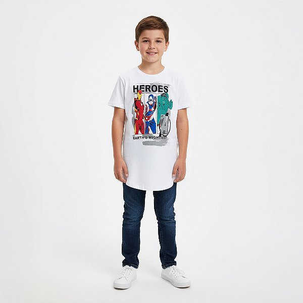 Camisa Long Line Personagem Infantil