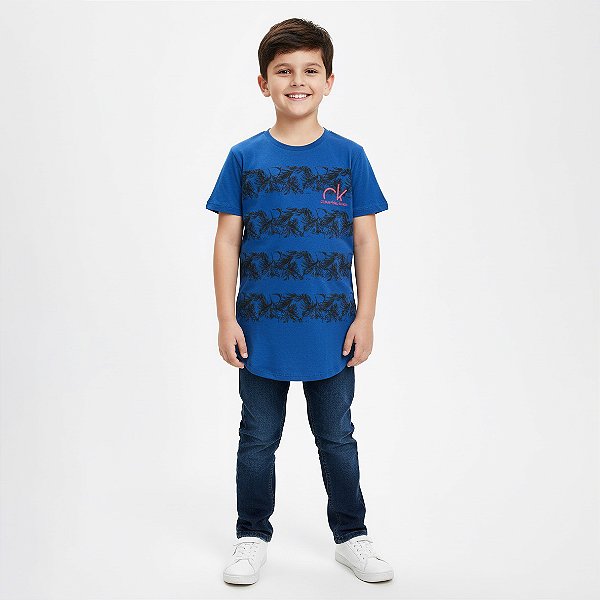 Camisa Long Line Floral Infantil