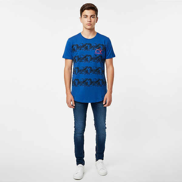 Camisa Long Line Floral Juvenil