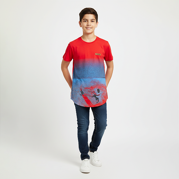 Camisa Long Line Degradê Juvenil