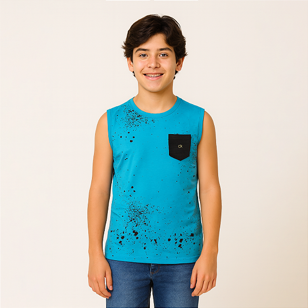 Regata com Bolso Estampado Juvenil