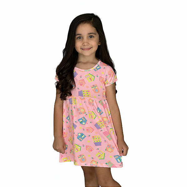 Vestido Estampado Manga Infantil