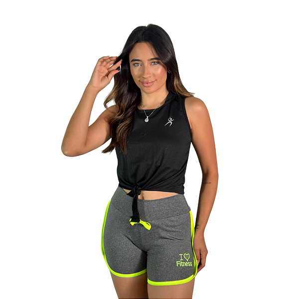 Short Fitness Cinza