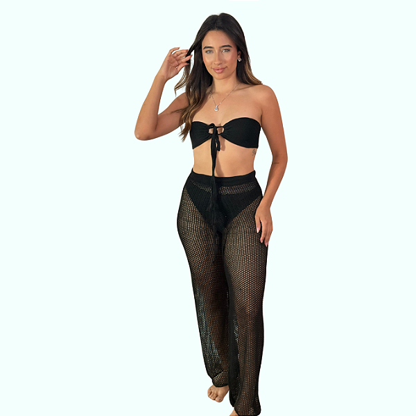 Conjunto Praia Tricô – Calça + Top