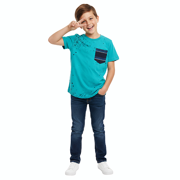 Camisa Long Line Bolso Estampado