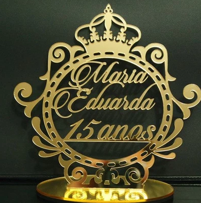 Topo de bolo Brasão em acrílico - personalizado
