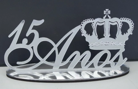 Topo De Bolo 15 anos - Tamanho 16cm