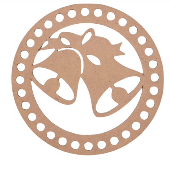 Base Crochê Mandala Sinos Natal 15cm - MDF