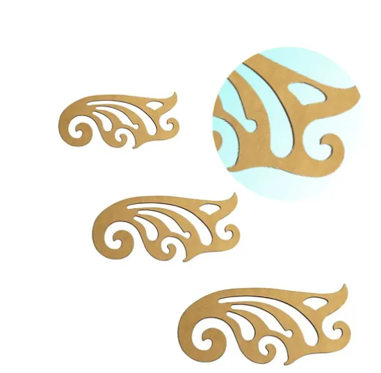 Réguas Modelagem Curva Francesa Costura MDF - Kit com 03