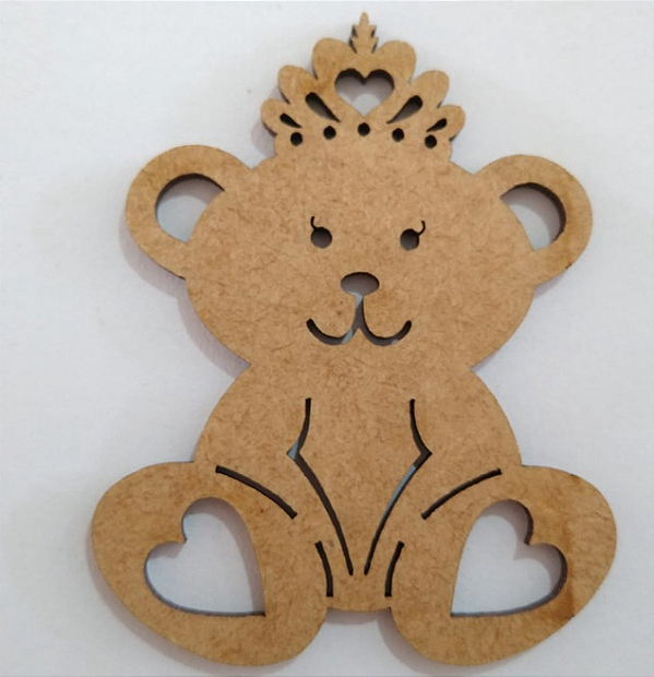 Kit com 50 Unidades de Aplique Ursinha em MDF