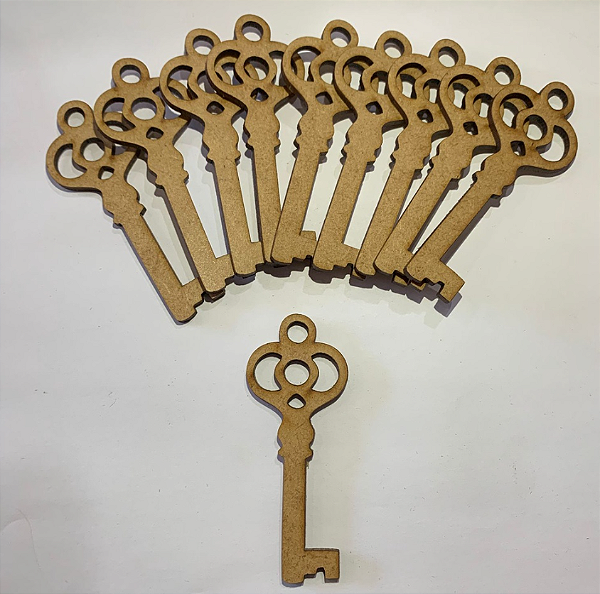 Aplique Chave Decorativa - Kit com 50 Unidades de 8cm