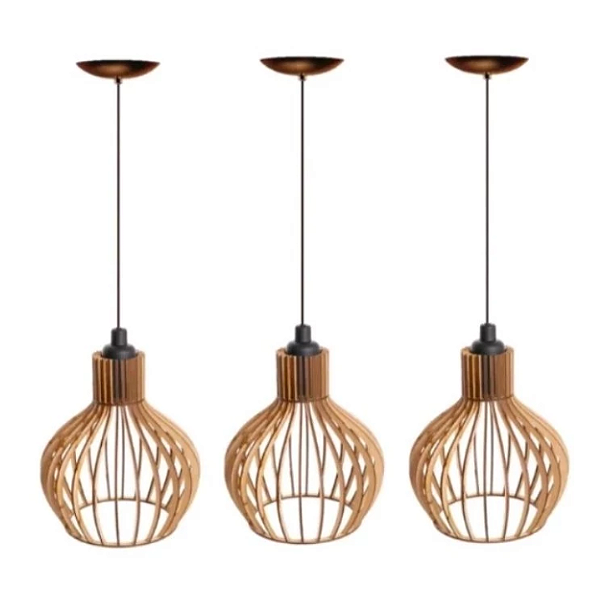 kit 3 Pendente Luminária de teto lustre para qualquer ambiente em MDF