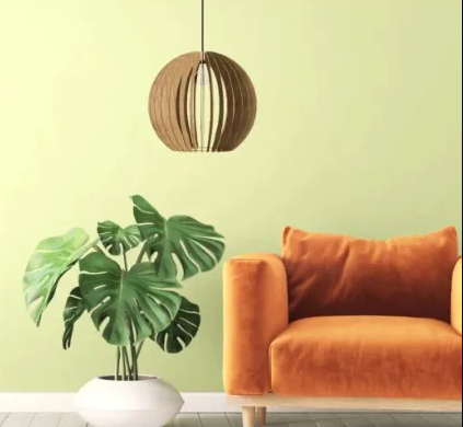 Luminária Teto tipo Pendente Cupula MDF