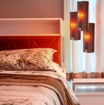 Lustre Luminária Decorativa em Madeira MDF