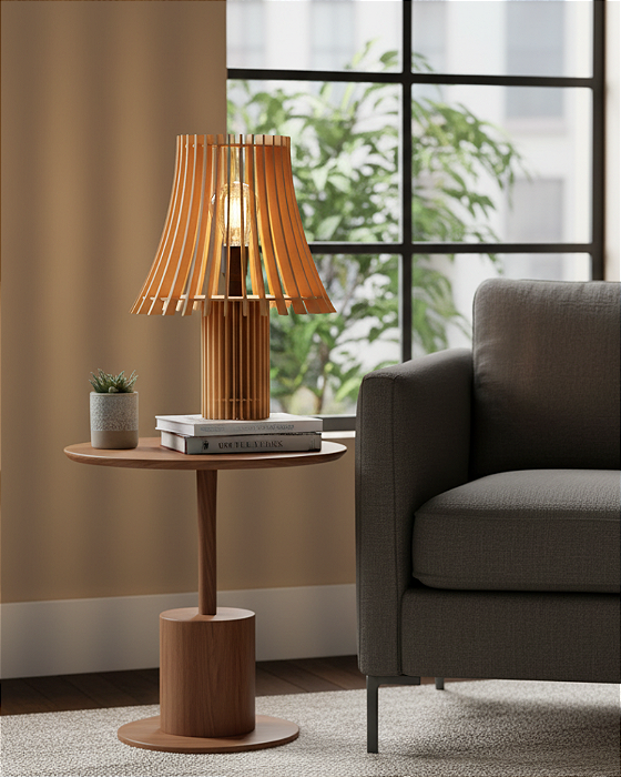 Abajur de Mesa em MDF