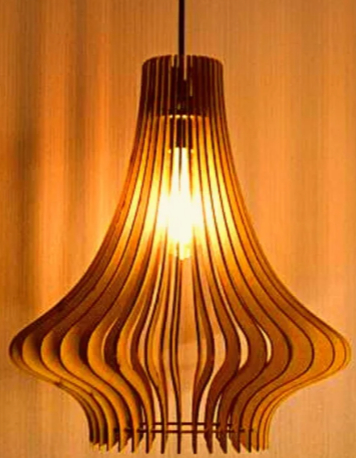 Luminária Pendente Luxo em MDF - Design Elegante