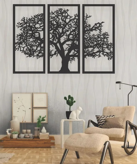 Kit Quadro Decorativo Árvore Da Vida MDF 3mm