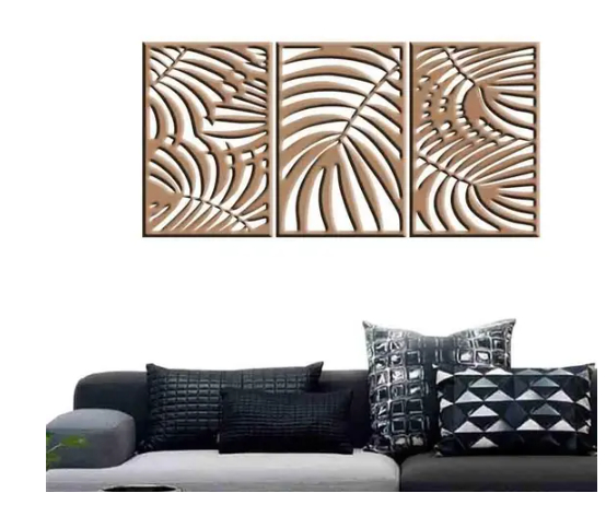 Quadro Decorativo Folhas 3MM Vazado - MDF