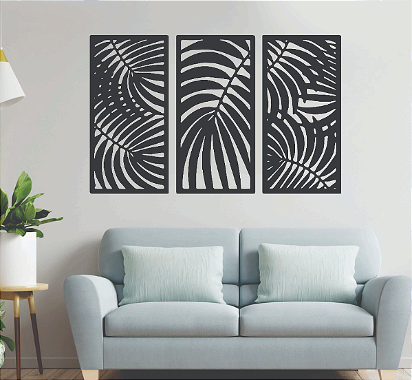 Quadro Decorativo Folhas Palmeira 55x80cm