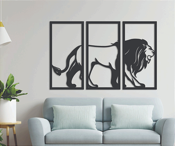 Quadro Decorativo Leão - 55x80cm