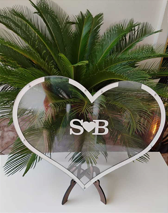 Quadro de Assinaturas Luxo - Coração Personalizado