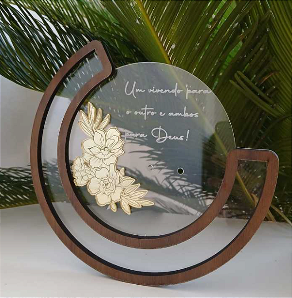 Porta Aliança de Acrílico Luxo