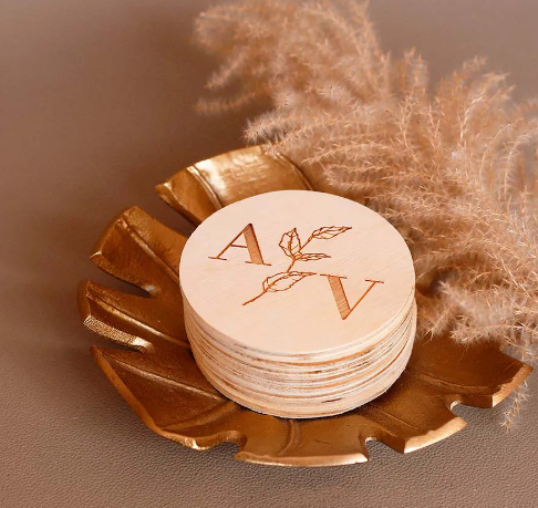 Caixa Porta Alianças de Madeira Personalizada