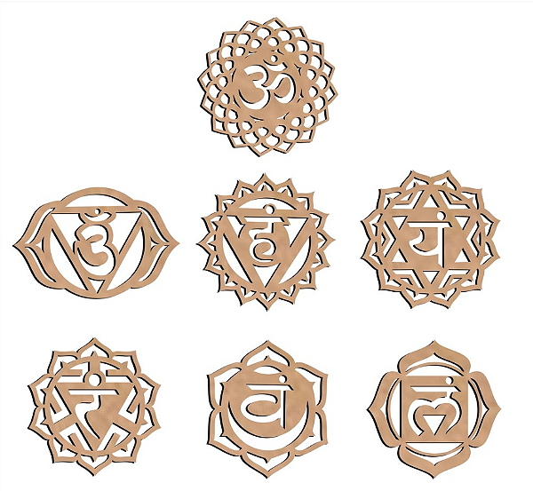 Kit 7 Chakras em MDF Cru 3mm
