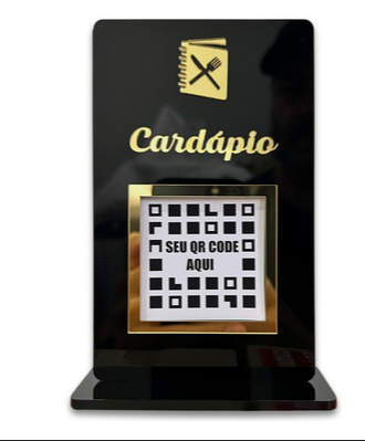 Placa Cardápio QR Code Acrílico