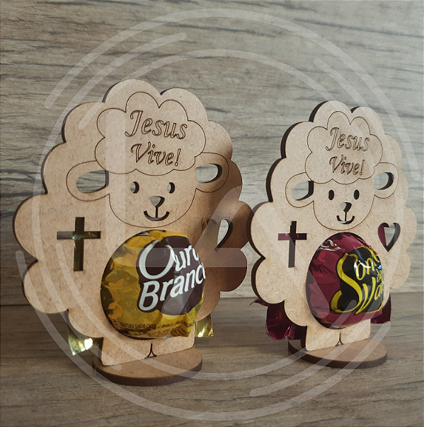 Kit 10 Lembrancinhas Páscoa Ovelhinha MDF Cru