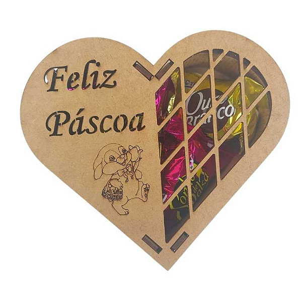 10 Caixas Coração Feliz Páscoa Lembrancinha