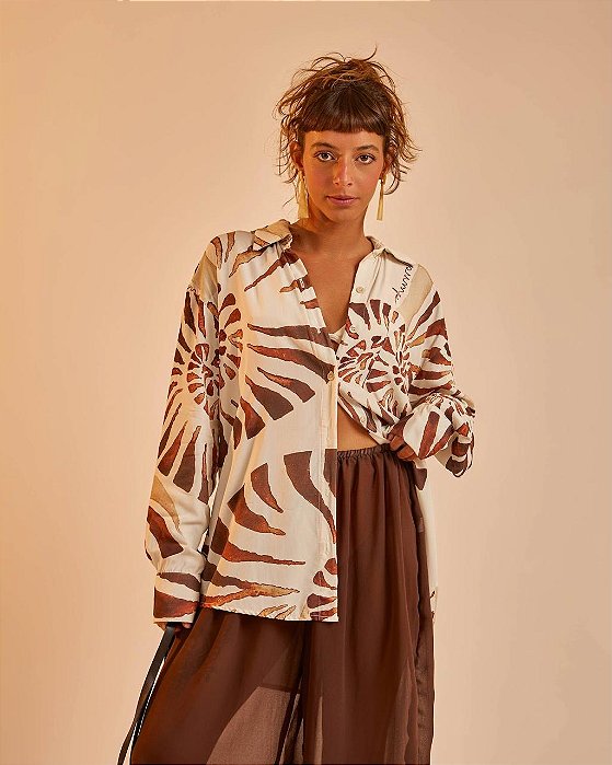 camisa manga longa conchas