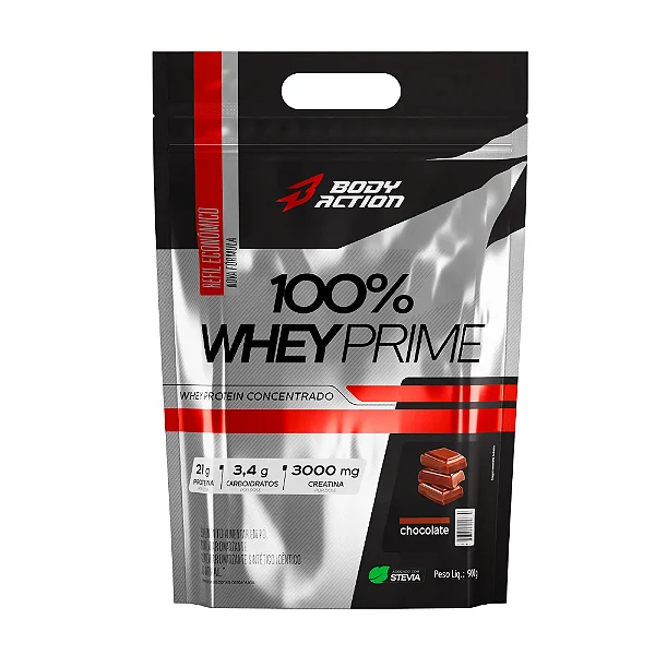 100% Whey Concentrado Refil Chocolate 900G | BODYACTION