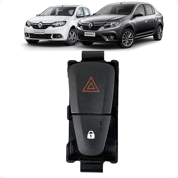 Botão Pisca Alerta Trava Renault Sandero Logan 2016 a 2020