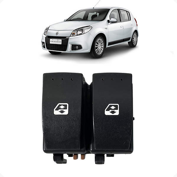 Botão Vidro Elétrico Duplo Renault Sandero 2009 2010 a 2013