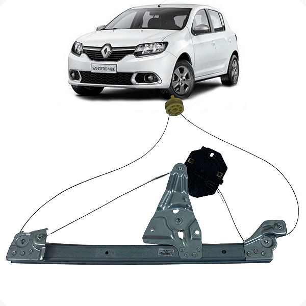 Máquina Vidro S/ Motor Traseiro Direito Sandero 2014 a 2018